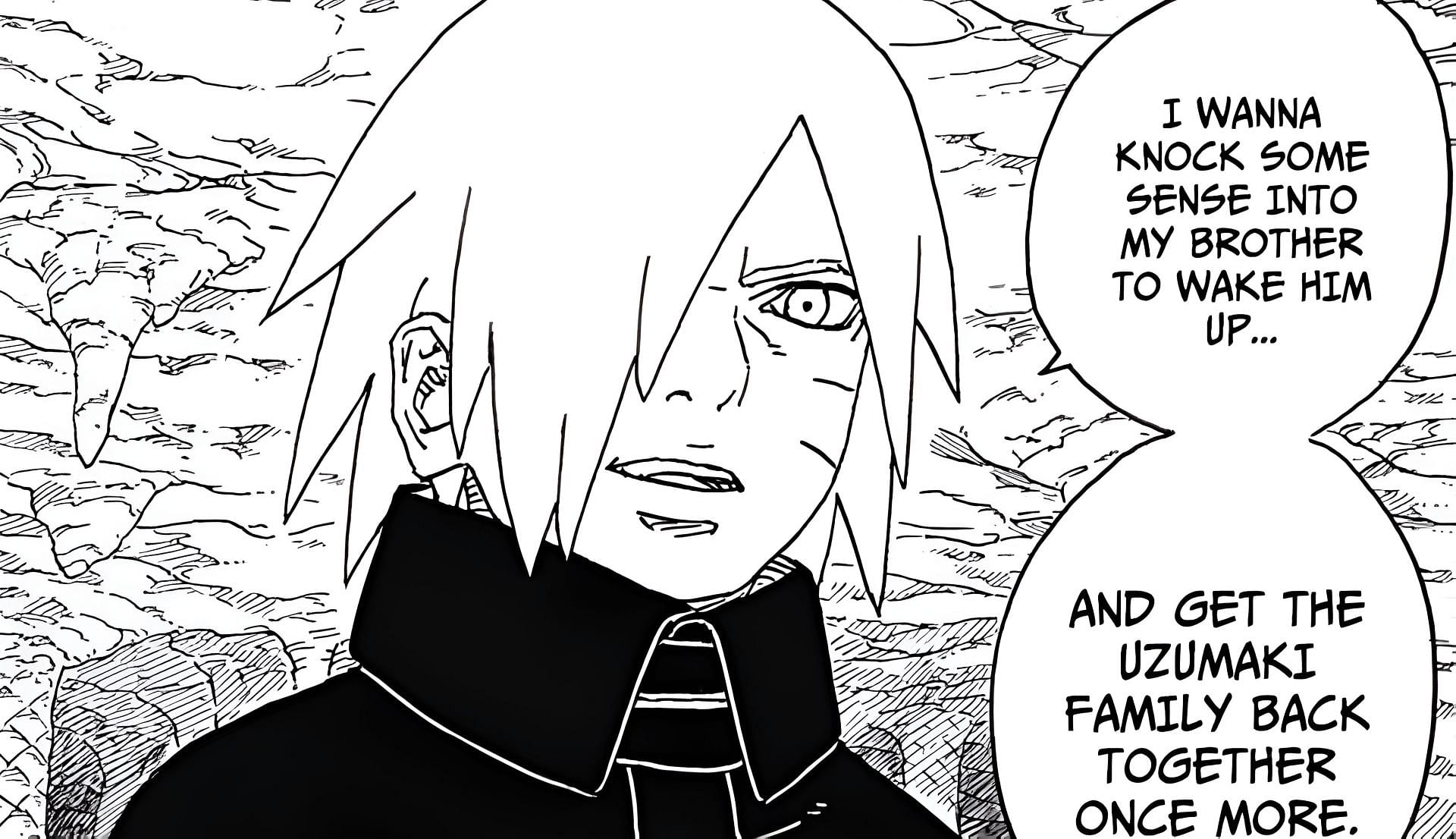 The protagonist's words regarding Kawaki (Image via Shueisha)